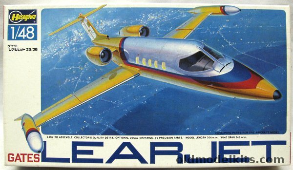 Hasegawa 1/48 Gates Learjet 35/36, T3 plastic model kit